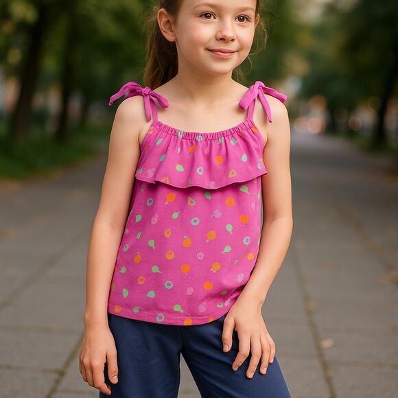 Candy Hearts by Hartstrings Girls Tank Top Size XL 12 14 Pink Fruits Print NEW - Picture 1 of 7
